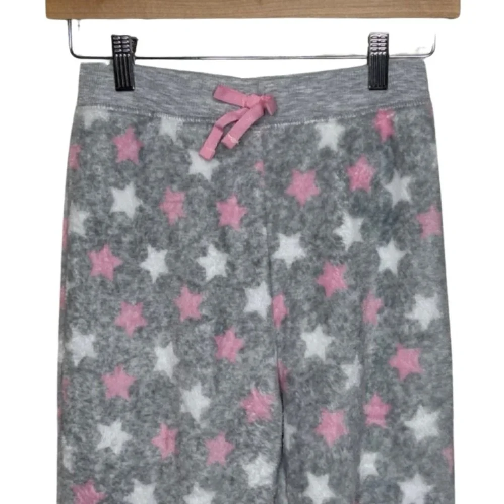 BCBG GIRLS | Gray Fuzzy Star Pink & White Print Lounge Pants | Size L